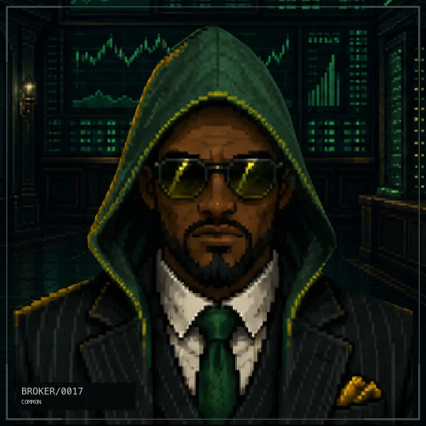 Hood Broker #17: Dark Lenses, Common, Green Ticker Terminal
