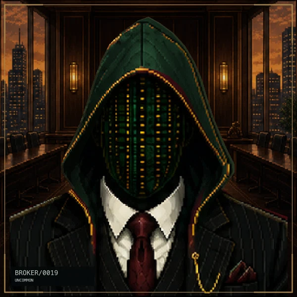 Hood Broker #19: Ticker Mask, Uncommon, City-Window Boardroom