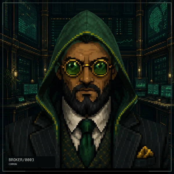 Hood Broker #3: Green Glasses, Common, Emerald Studio