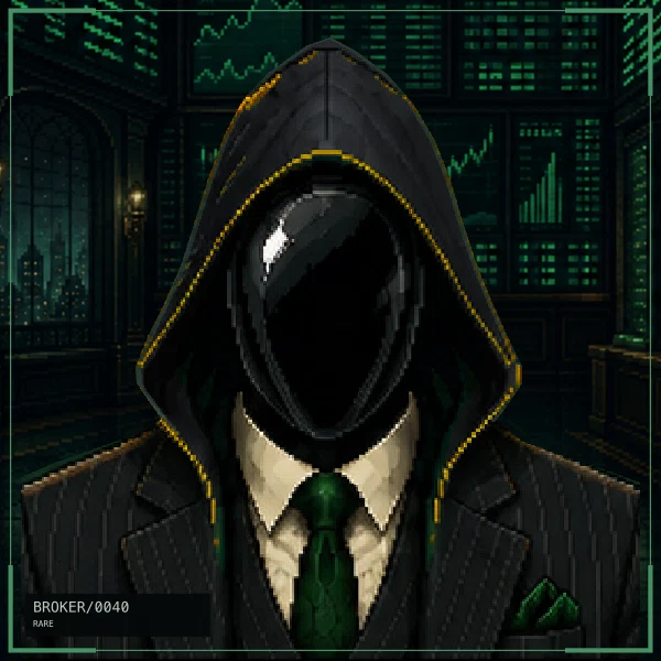 Hood Broker #40: Obsidian Glass, Rare, Green Ticker Terminal